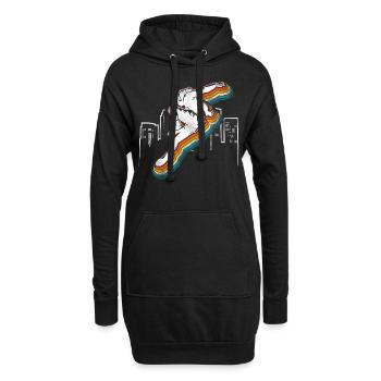 Parkour Free Running Traceur Retro - Sweat-shirt à capuche long Femme - noir - Devant