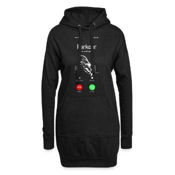 Parkour Free Running Traceur Téléphone - Sweat-shirt à capuche long Femme - noir - Devant
