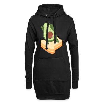 Avocado Toast - Hoodie-Kleid - Schwarz - Vorne