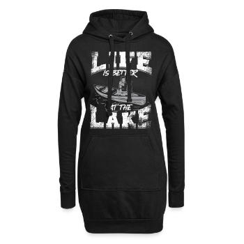 Canoe Canoeing Vintage Life Is - Hoodie Dress - black - Front
