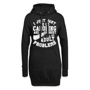 Canoe Canoeing Vintage I Just Want - Hoodie-Kleid - Schwarz - Vorne