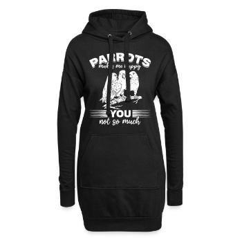 Papageien machen mich glücklich dich nicht so sehr - Hoodie-Kleid - Schwarz - Vorne