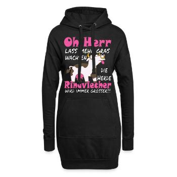 Lustige bekloppte Kuh sarkastischer Spaß - Hoodie-Kleid - Schwarz - Vorne