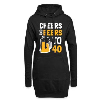 Acclamations et bières pour le 40e anniversaire - Sweat-shirt à capuche long Femme - noir - Devant