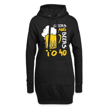 Acclamations et bières pour le 40e anniversaire - Sweat-shirt à capuche long Femme - noir - Devant
