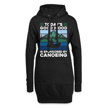 Canoe Canoeing Vintage Retro - Hoodie-Kleid - Schwarz - Vorne