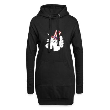 4th Of July Party Licorne DRAPEAU AMÉRICAIN Happy 4th Of - Sweat-shirt à capuche long Femme - noir - Devant