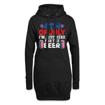 4th Of July I'm Just Here For The Beer Patriotic - Hoodie-Kleid - Schwarz - Vorne