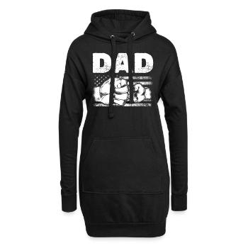 Patriotic Dad DRAPEAU AMÉRICAIN Papa & Fils Fist Bump 4ème De - Sweat-shirt à capuche long Femme - noir - Devant