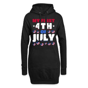 Journée patriotique Drapeau américain 4 juillet Fête Ma première - Sweat-shirt à capuche long Femme - noir - Devant