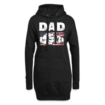 Drapeau américain Papa & Fils Fist Bump Patriotic Dad 4ème De - Sweat-shirt à capuche long Femme - noir - Devant