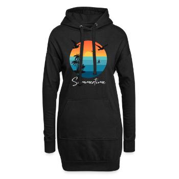 Summertime Sommer Shirt Damen Herren - Hoodie-Kleid - Schwarz - Vorne