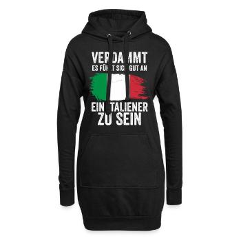 Italia Italien Italiener Italienisches - Hoodie-Kleid - Schwarz - Vorne
