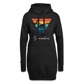 Summertime Sommer Shirt Damen Herren - Hoodie-Kleid - Schwarz - Vorne