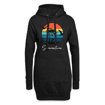 Summertime Sommer Shirt Damen Herren - Hoodie-Kleid - Schwarz - Vorne