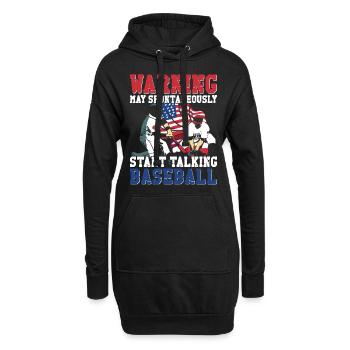 Baseball Fan Vintage American Flag - Hoodie-Kleid - Schwarz - Vorne
