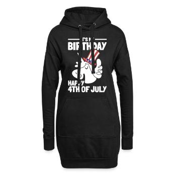 It's My Birthday Happy 4th Of July Birthday Party - Hoodie-Kleid - Schwarz - Vorne