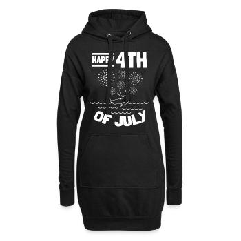 Joyeux 4 juillet Whale American 4 juillet - Sweat-shirt à capuche long Femme - noir - Devant