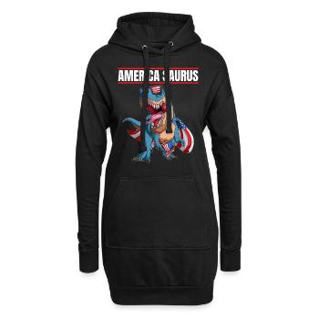 Parti patriotique Dino America Saurus 4 juillet - Sweat-shirt à capuche long Femme - noir - Devant