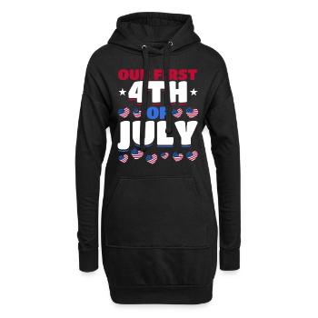 American Flag Hearts 4th Of July Party Notre première - Sweat-shirt à capuche long Femme - noir - Devant