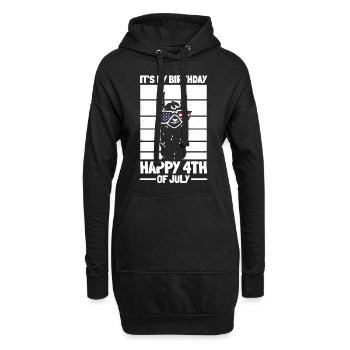 Parti patriotique Lama C’est mon anniversaire Joyeux 4ème - Sweat-shirt à capuche long Femme - noir - Devant