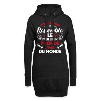 Voici Le meilleur Prof de Math du monde - Sweat-shirt à capuche long Femme - noir - Devant