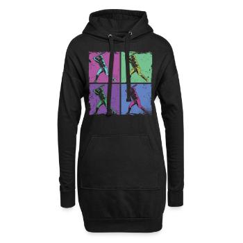 Baseball Fan Retro Vintage Batter - Hoodie-Kleid - Schwarz - Vorne