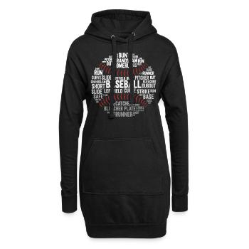 Baseball Fan Word Cloud Baseball - Sweat-shirt à capuche long Femme - noir - Devant