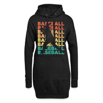 Baseball Fan Retro Vintage Batter - Hoodie Dress - black - Front