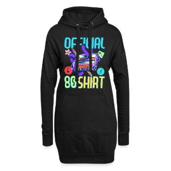 80er Jahre Outfit Party 80's Motto Mottoparty 1980 - Hoodie-Kleid - Schwarz - Vorne