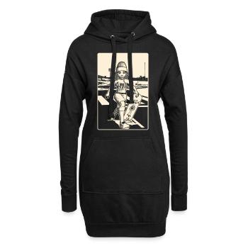 Filles avec des | de skateboard Papillon sur chemise - Sweat-shirt à capuche long Femme - noir - Devant