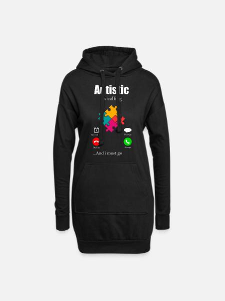 Autismus Geschenk Autist Asperger ADHS Autism - Hoodie-Kleid - Schwarz