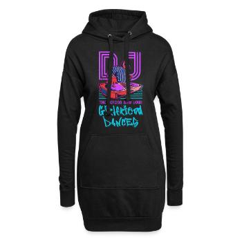 DJ Gift Music Disc Jockey Disco Techno Rave - Hoodie Dress - black - Front