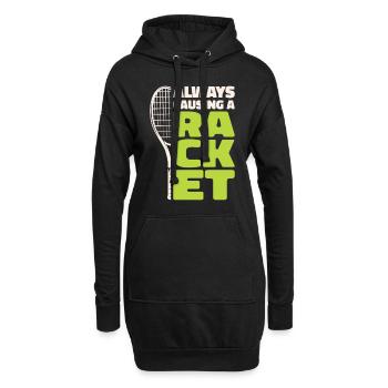 Joueur de tennis Raquette de tennis Balle de tennis - Sweat-shirt à capuche long Femme - noir - Devant