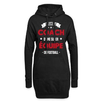 Je suis le coach d'une super équipe de football - Sweat-shirt à capuche long Femme - noir - Devant
