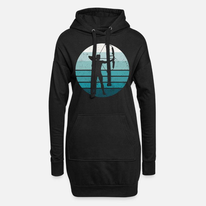 Archery Bow Archer Retro Vintage - Hoodie-Kleid - Schwarz