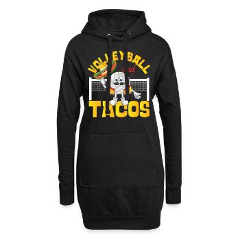 Volleyball Player Team Taco - Hoodie-Kleid - Schwarz - Vorne