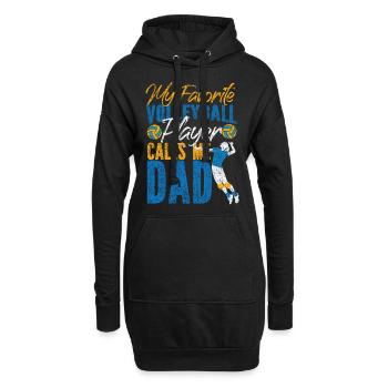 Joueur de volleyball Équipe Papa Père - Sweat-shirt à capuche long Femme - noir - Devant