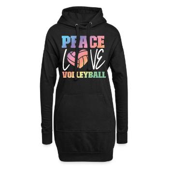 Joueur de volleyball Équipe Peace Love - Sweat-shirt à capuche long Femme - noir - Devant