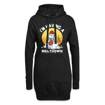 Ich habe einen schmelzenden Weihnachtsmann-Schneemann-Urlaub - Hoodie-Kleid - Schwarz - Vorne