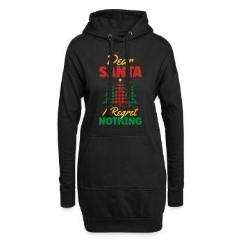 Lieber Weihnachtsmann Ich bereue nichts Weihnachtsmann Surfen - Hoodie-Kleid - Schwarz - Vorne