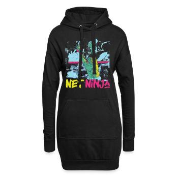 Joueur de volleyball Équipe Ninja 80s - Sweat-shirt à capuche long Femme - noir - Devant