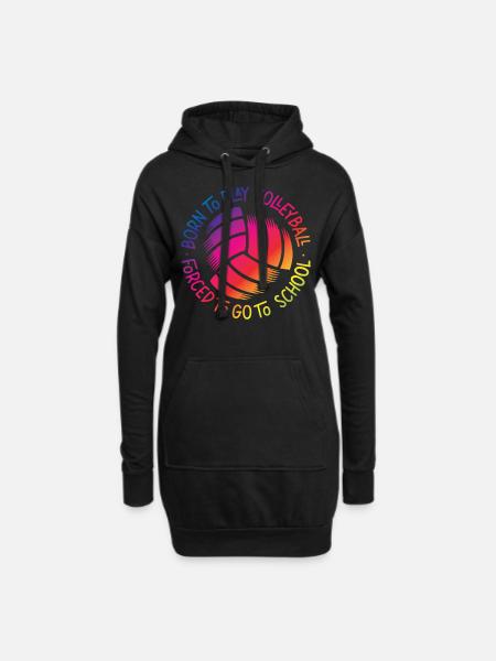 Volleyball Player Team Born To - Hoodie-Kleid - Schwarz