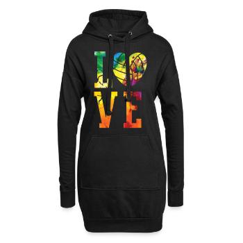 Aquarelle de l’équipe de volley-ball - Sweat-shirt à capuche long Femme - noir - Devant