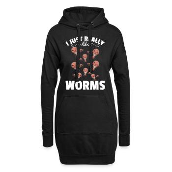 Amateur de vers de compost Happy Worm J’aime les vers - Sweat-shirt à capuche long Femme - noir - Devant