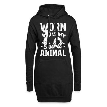 Wurm ist mein Geist Animal Wurmliebhaber Wurm - Hoodie-Kleid - Schwarz - Vorne