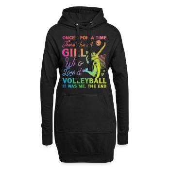Joueuse de volleyball Équipe Fille - Sweat-shirt à capuche long Femme - noir - Devant