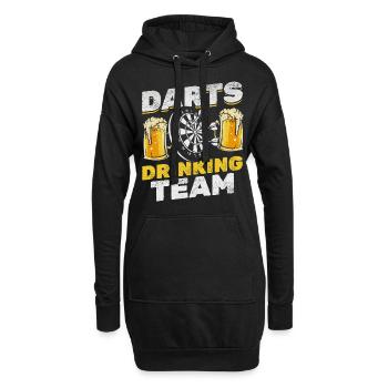 Darts Trinkteam Lustiger Dartspieler - Hoodie-Kleid - Schwarz - Vorne