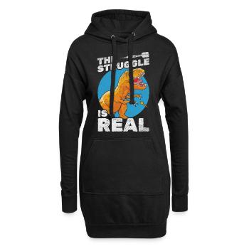 The Struggle Is Real Darts Dinosaurier spielen - Hoodie-Kleid - Schwarz - Vorne