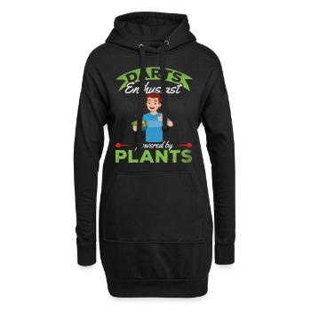 Dart-Enthusiast Powered By Plants Veganer - Hoodie-Kleid - Schwarz - Vorne
